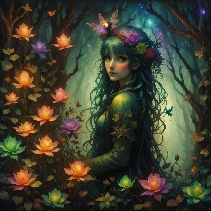 Ethereal Fairy Flight in Glowing Forest