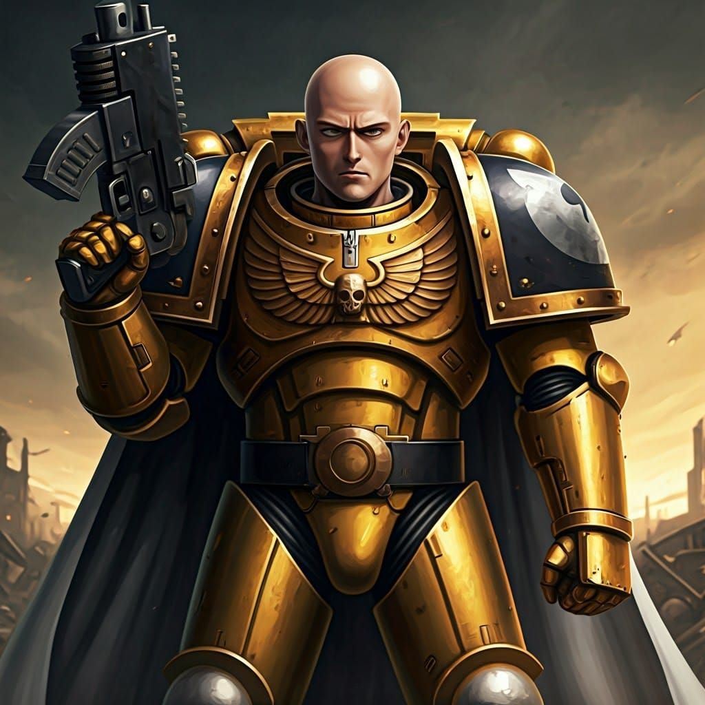 Saitama as Space Marine in Grimdark Setting