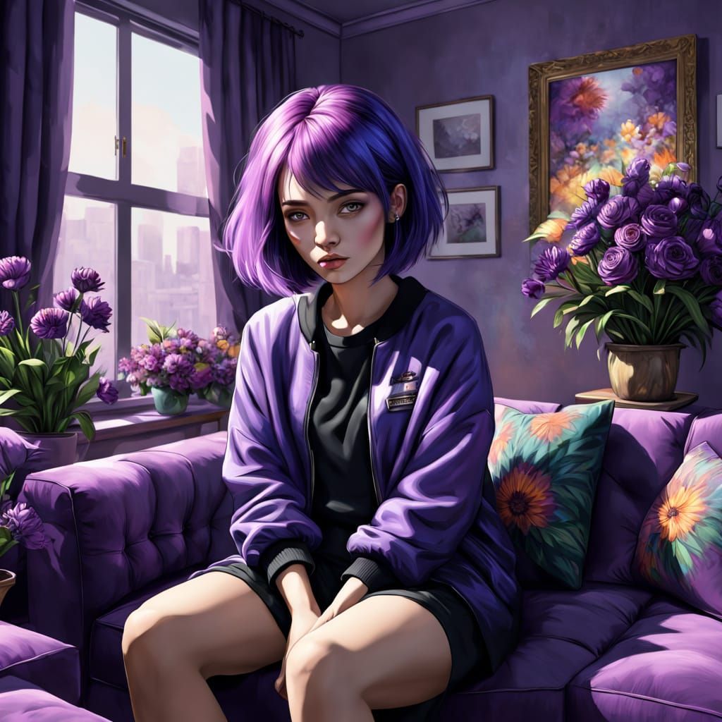 Ethereal Purple Dreamscape in 3D Rendering