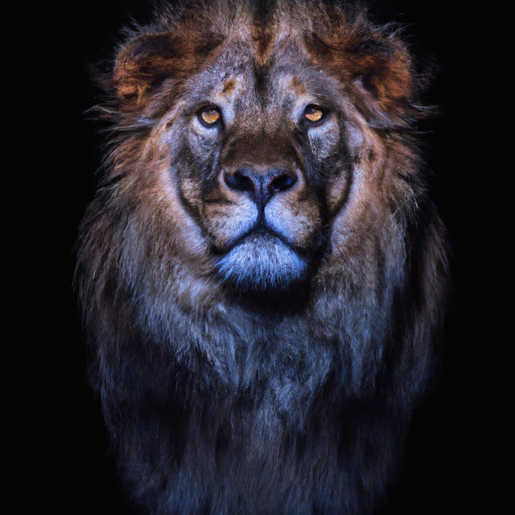 Lion with Glowing Mane: Professional Portrait Photography