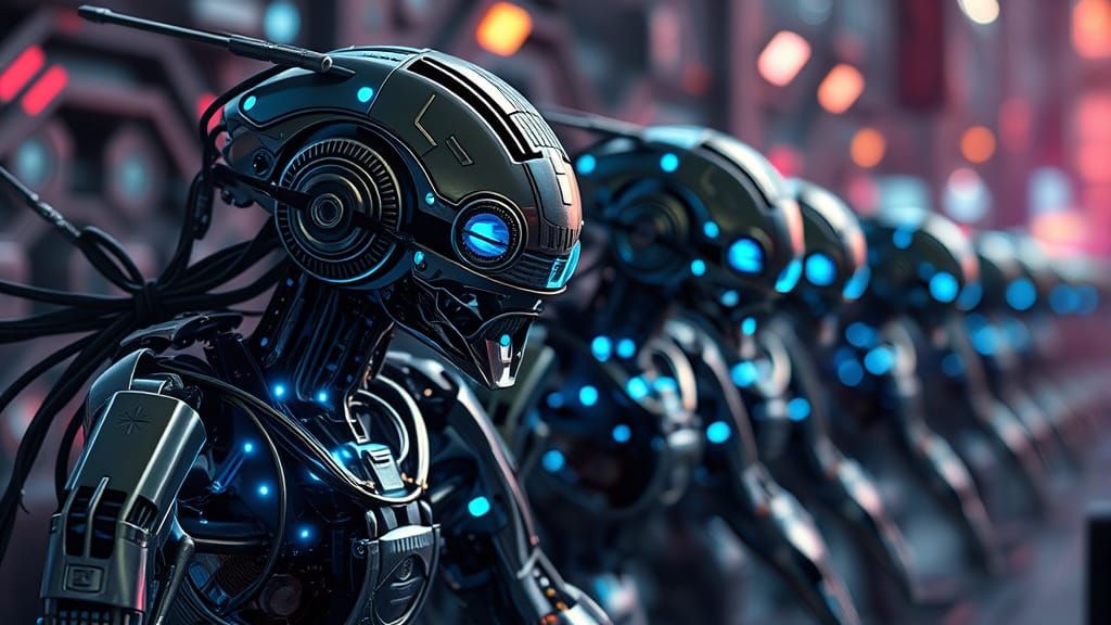 Robotic Entities in Sub-Atomic Sci-Fi Realm