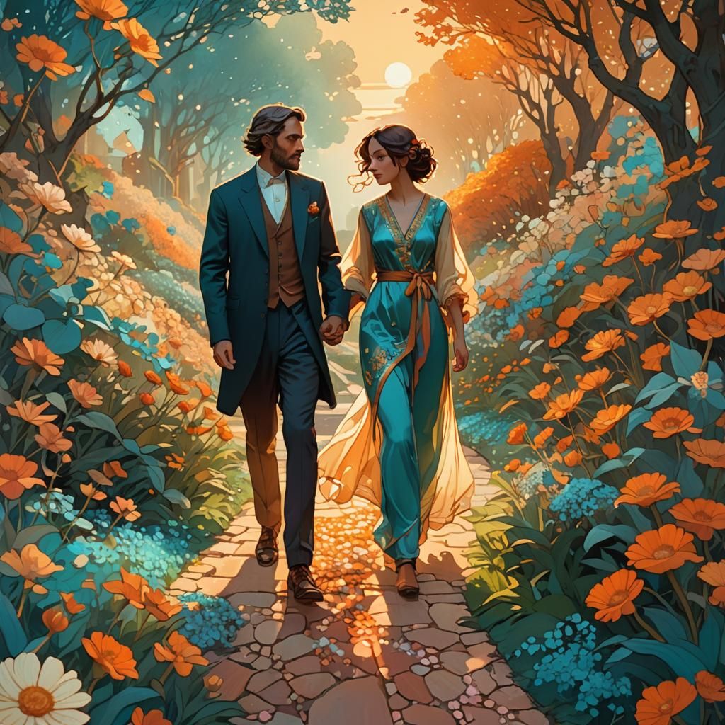 Luminous Flower Path Concept Art in Unreal Engine