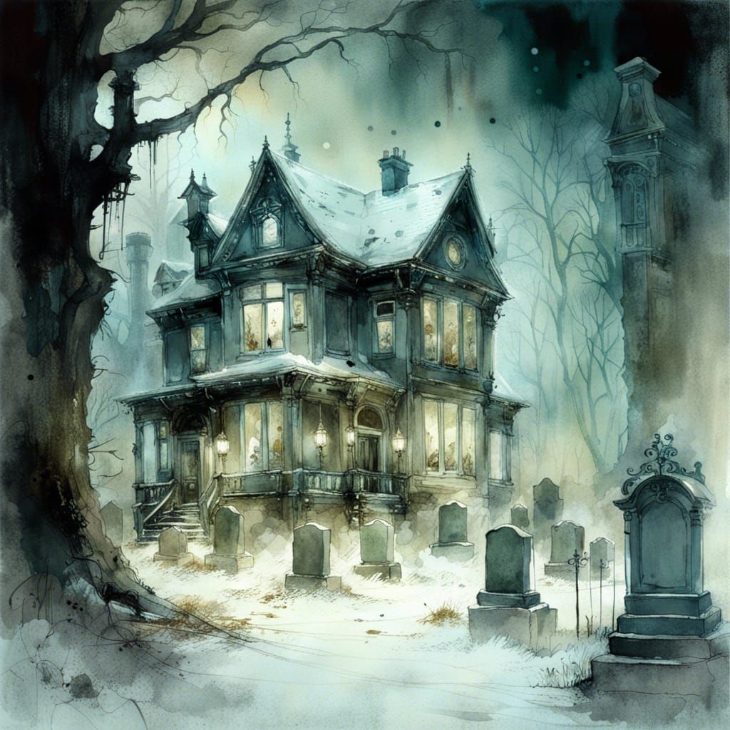 Enchanted Ghostly House with Winter Dream Ghouls