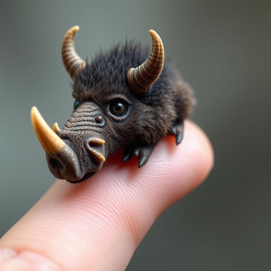 Microscopic Gruffalo on Human Finger: Ultra-Realistic Wildli...