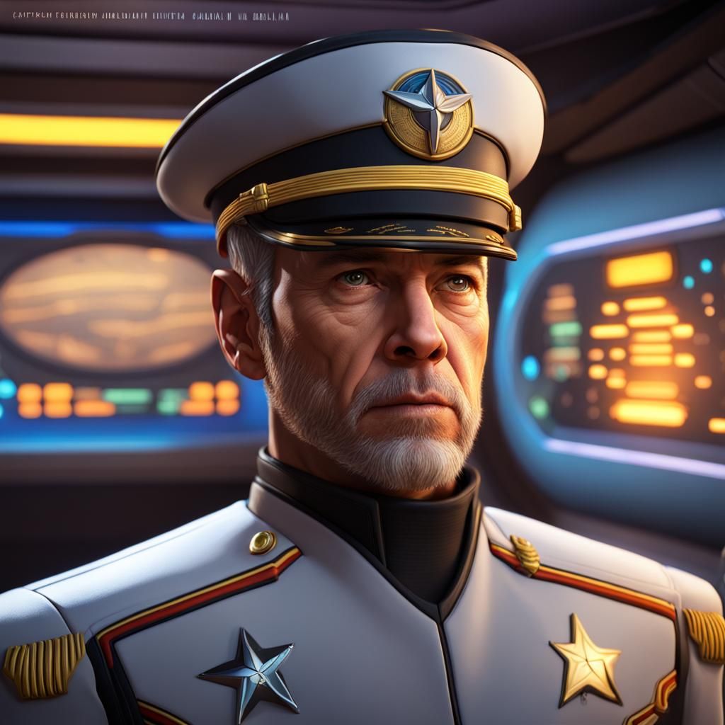 Captain Zachary of the U.S.S Abdullah: Hyperrealistic Portra...