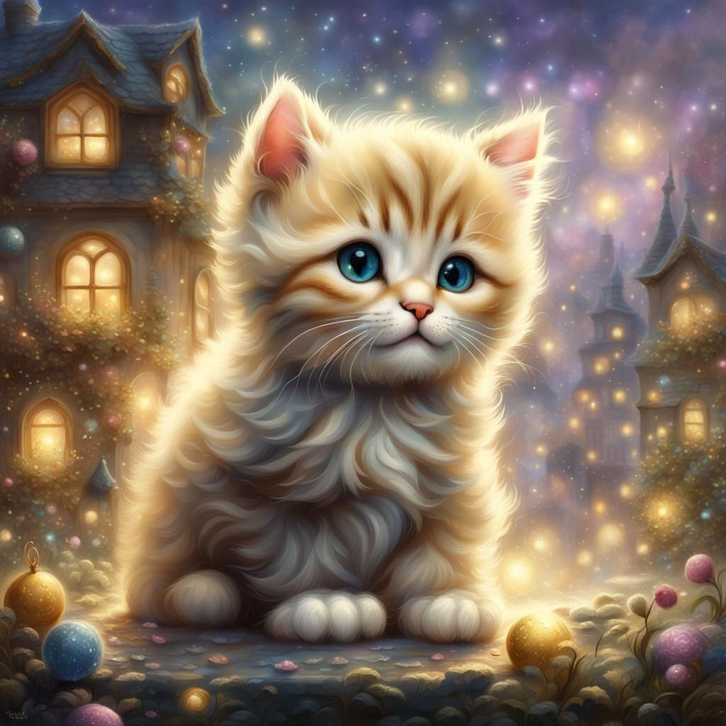 Golden Baby Cat of Light and Smoke