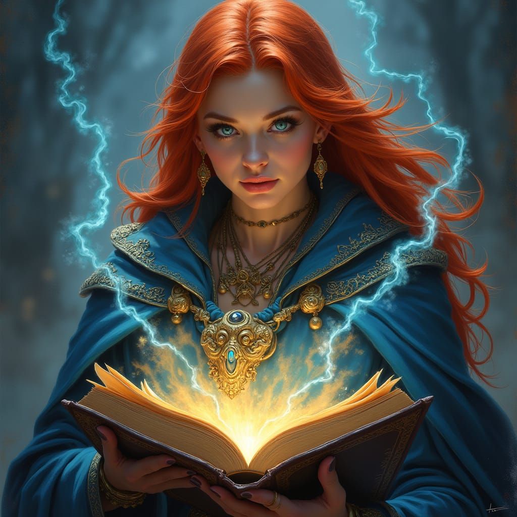 Magical Sorceress Casting Spells in Ethereal Light