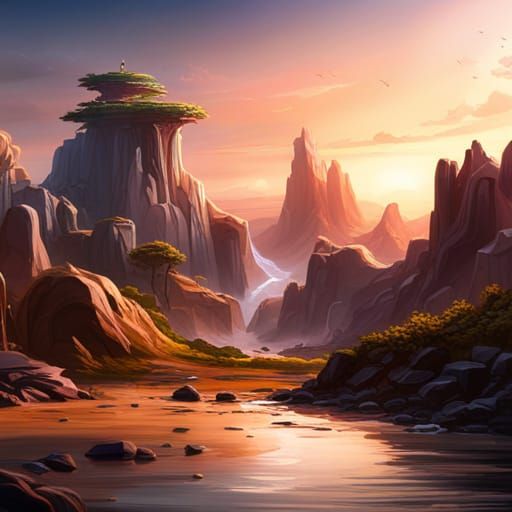 Detailed Jedi Matte Painting in Deep Color