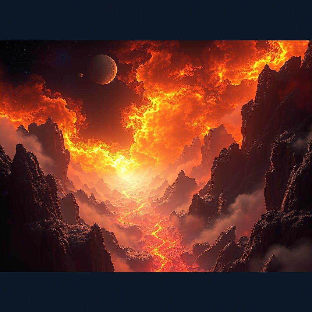 Fantastical World Ablaze in Celestial Hues