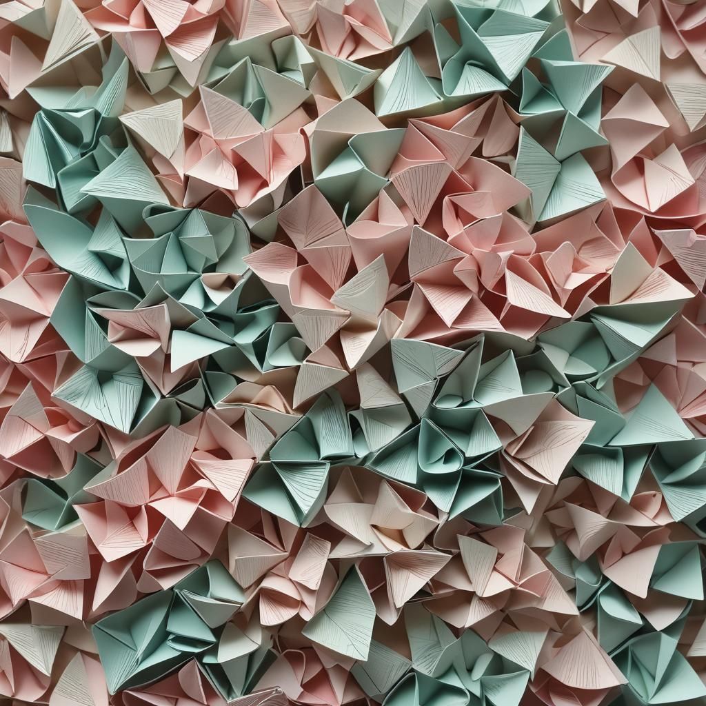 Delicate Papercraft Art with Soft Pastel Colors