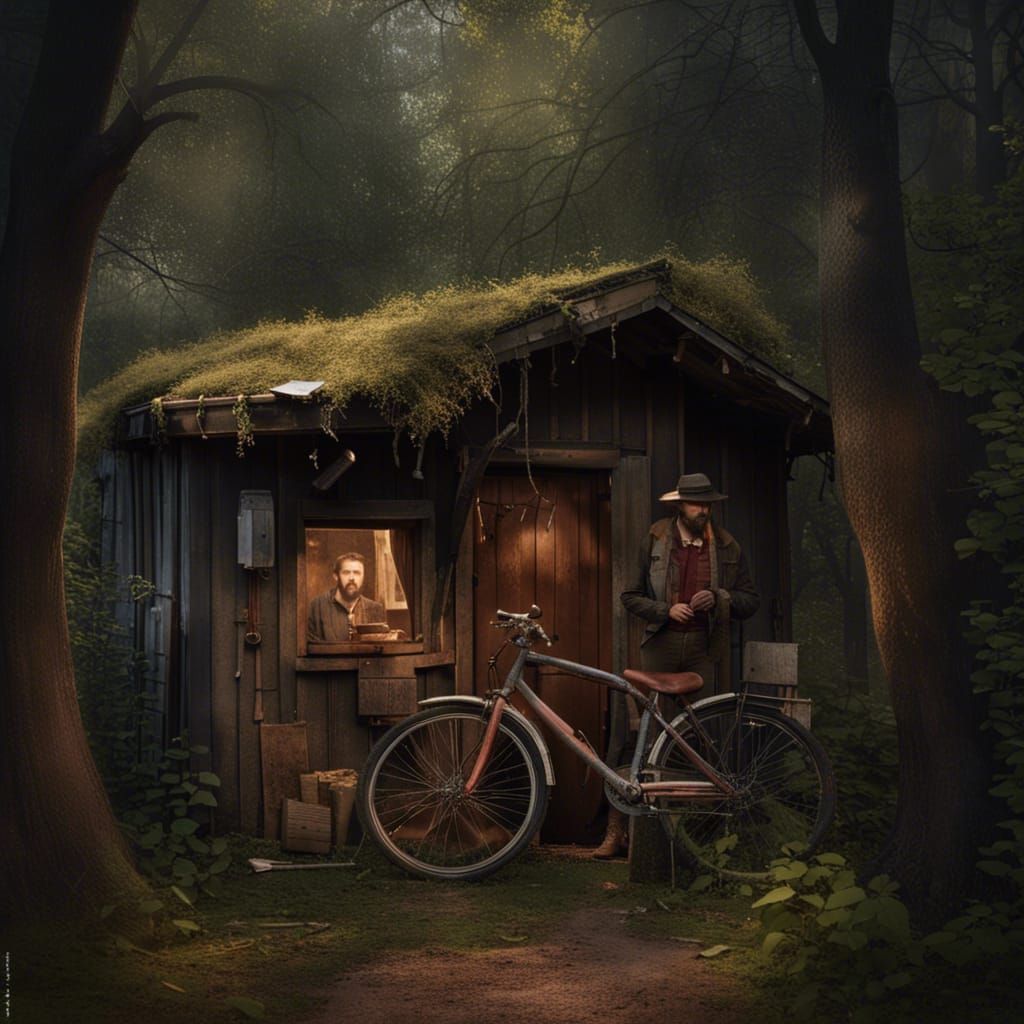 Horror Scene: Bomb Maker in Cabin at Night