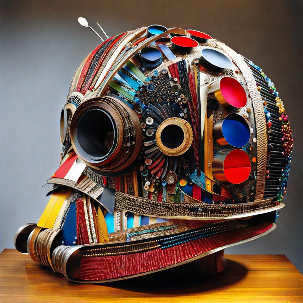 Recycled Materials Art Composition