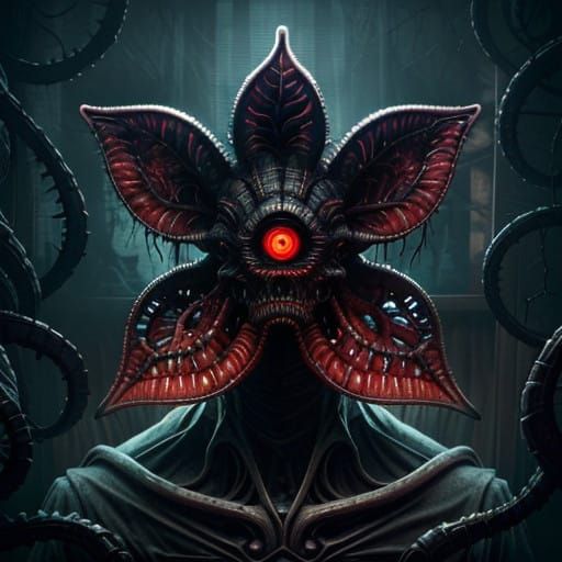 Photorealistic Stranger Things Demogorgan Scene