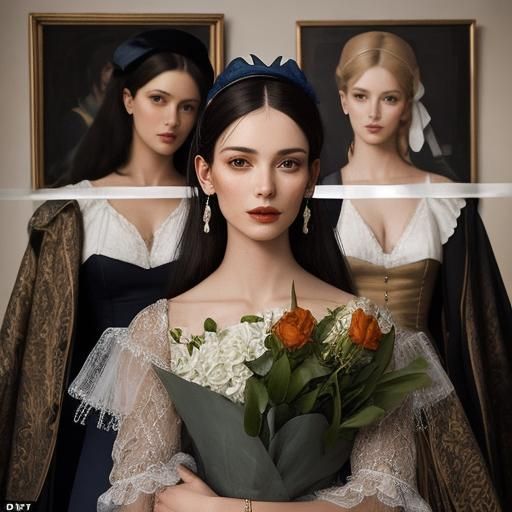 Balthus style Lady wearing a plaster Paris gauze dress white garter, melted tar, rust and straw and patina something lik...