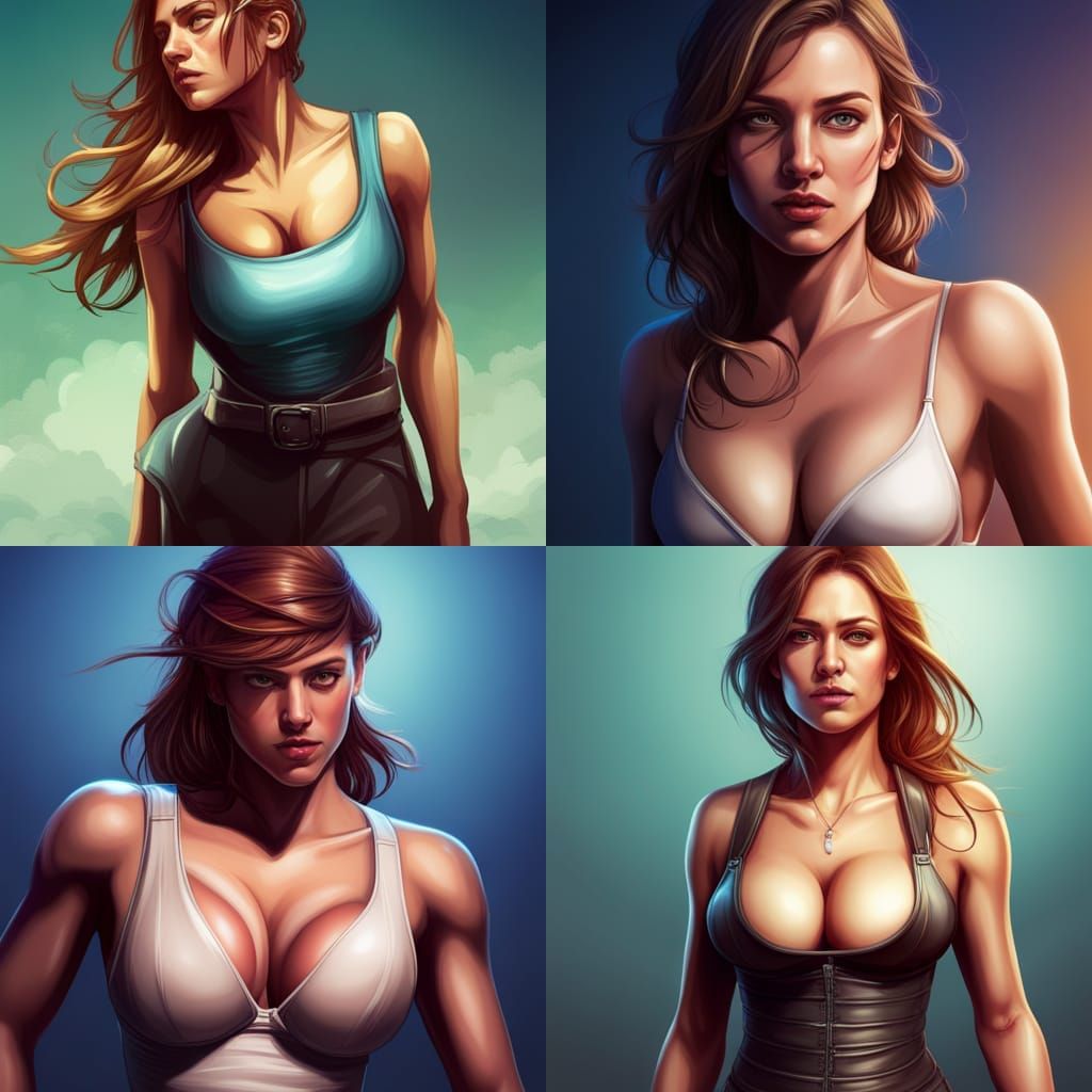 Hyperrealistic Portrait of a Detailed Woman in Splash Art