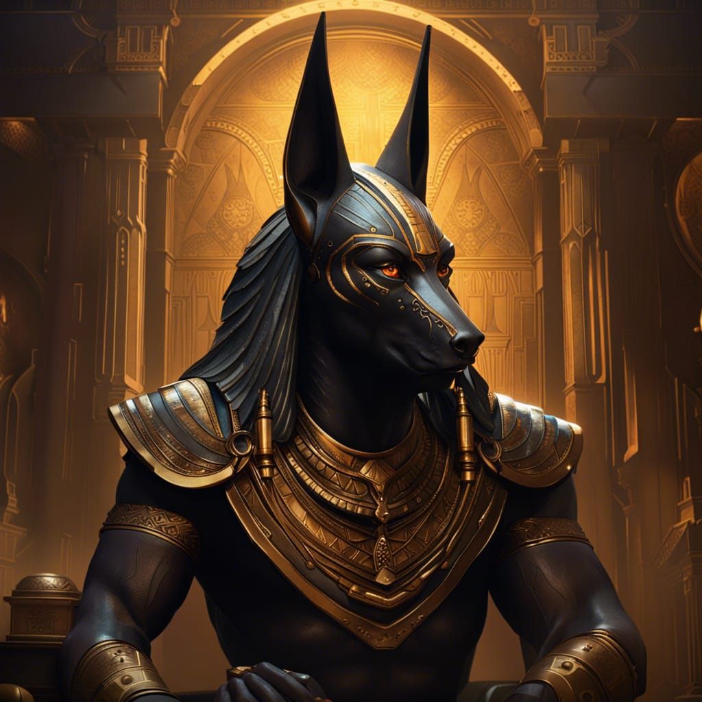 Anubis in Dark Fantasy Style