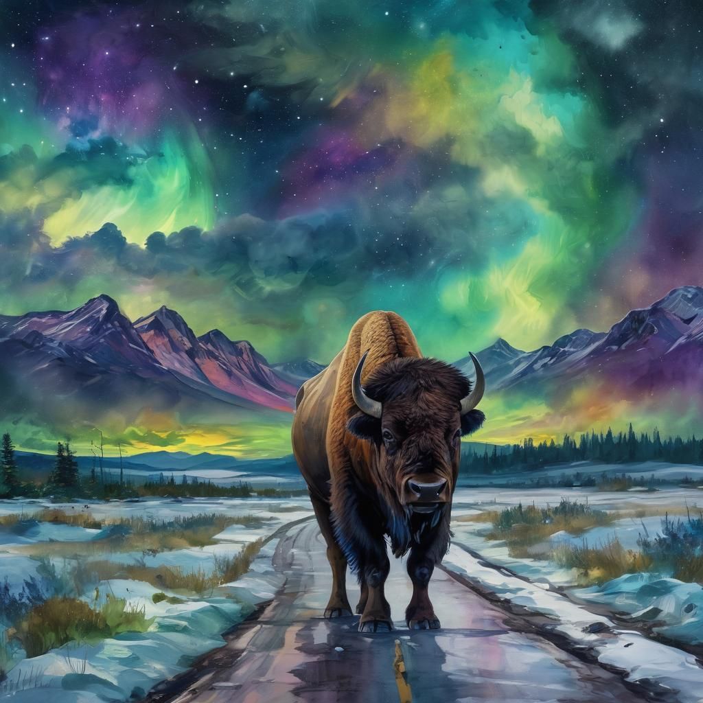 Majestic Bison in the Wild.