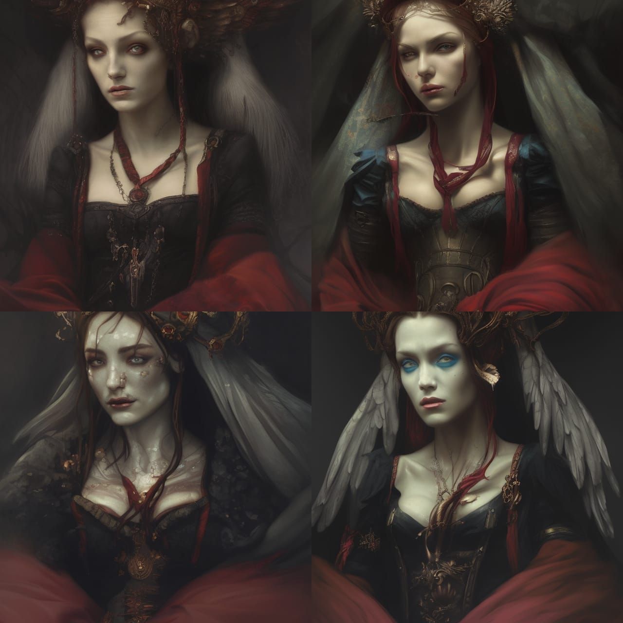 Countess Bathory: Gothic Horror Portrait in Renaissance Styl...