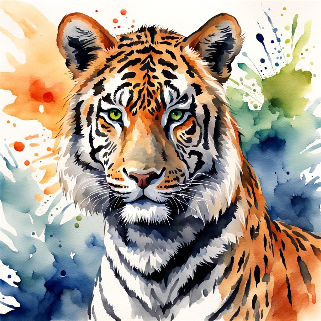 Vibrant Watercolor Painting of an Animal