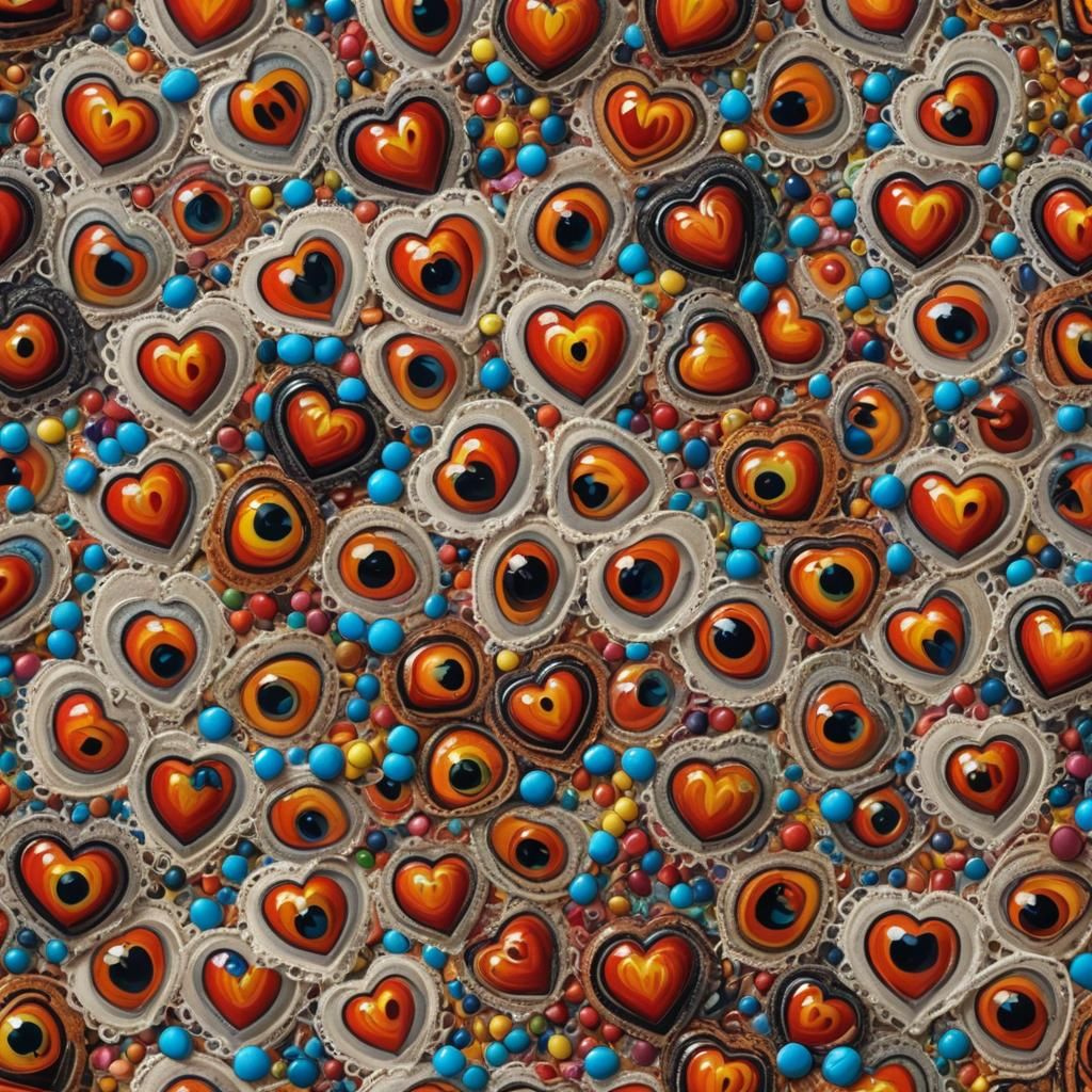 Eye-Covered Painting in Hyperrealistic Splash Art Style
