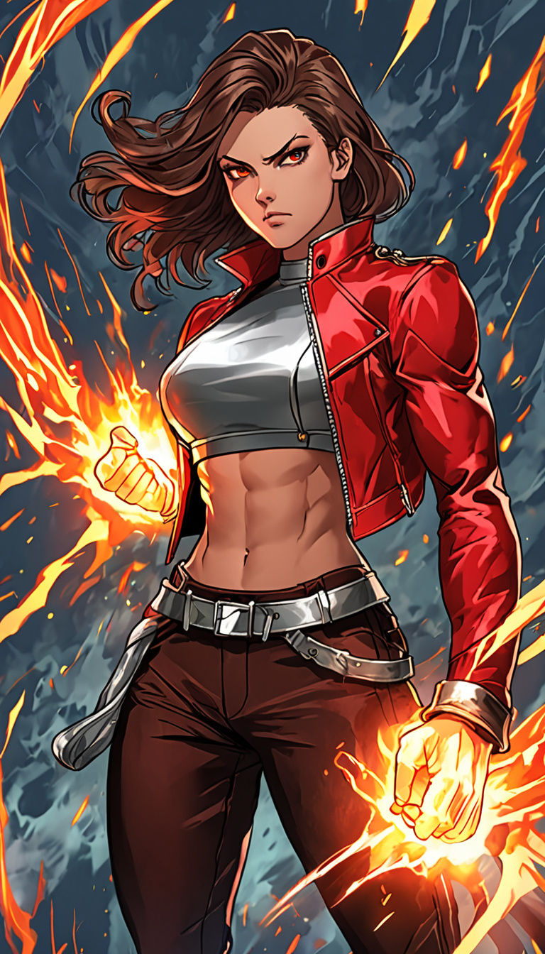 Fierce Muscular Woman: Manga Style Superheroine