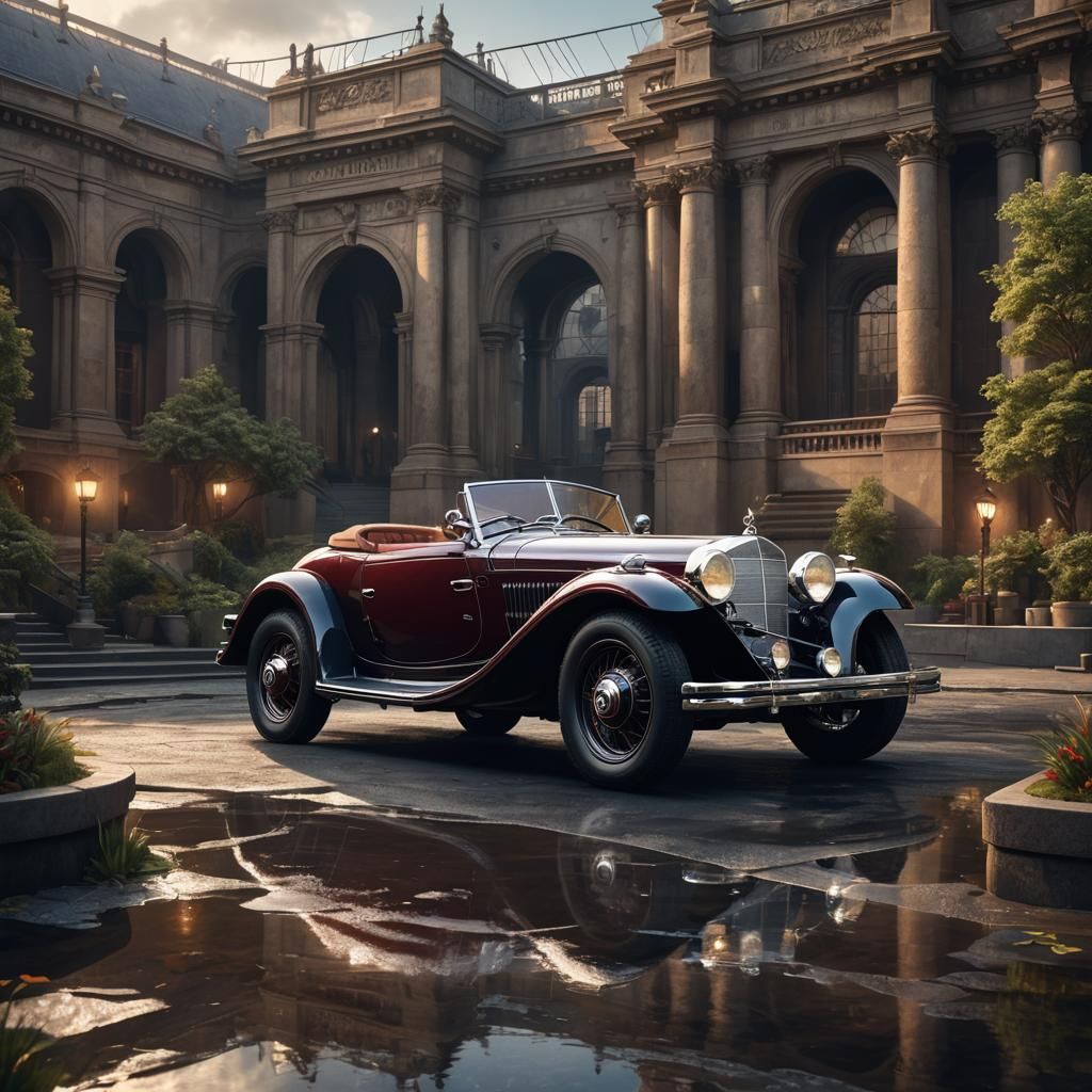 Glass 1934 Mercedes-Benz Roadster in Museum