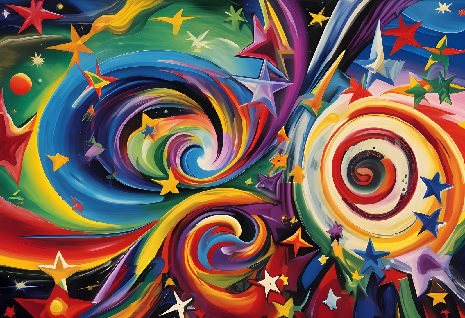 Vast Overlapping Vortex Maelstroms of Paint and Plasma