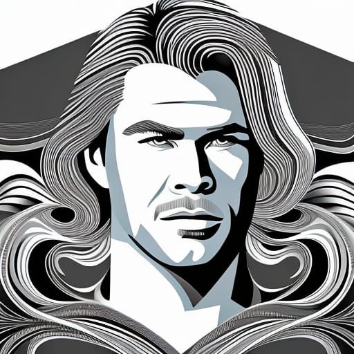 Abstract Vector Fractal of Chris Hemsworth