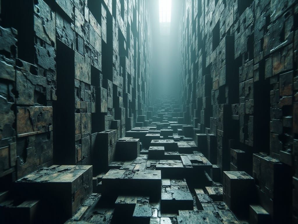 Maze of Abstract Conundrums in Dark Aesthetic