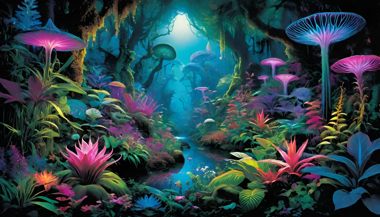 Psychedelic Jungle Wonderland: Magical, Glowing Plants