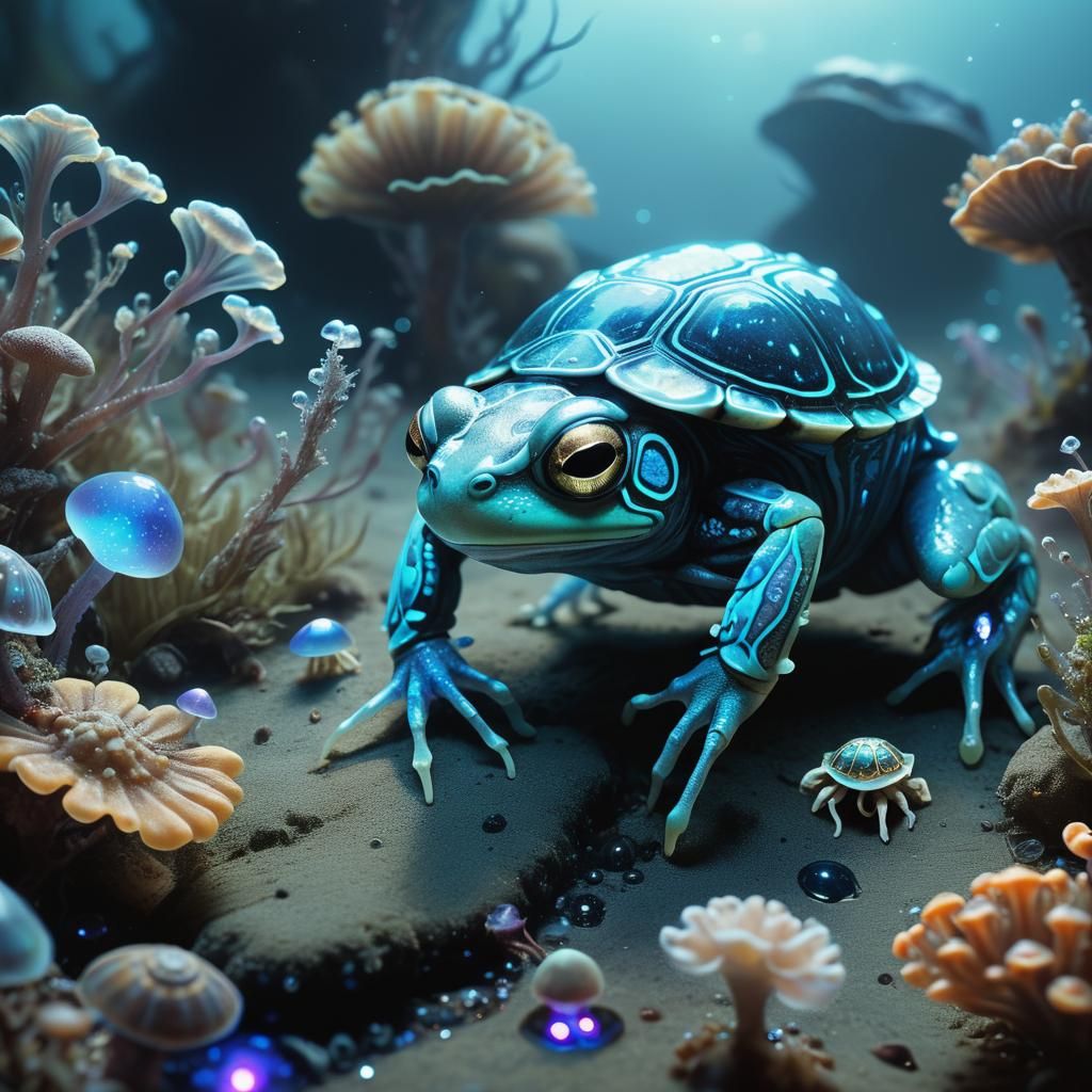 Bioluminescent Alien Creatures in Xenobiological Flora