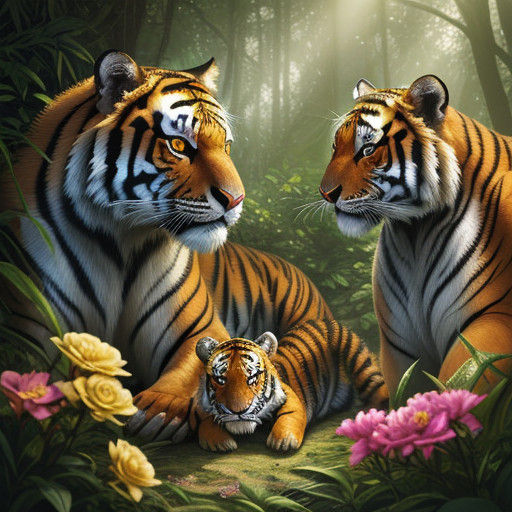 Vibrant Forest Gathering in Hyperrealistic Concept Art