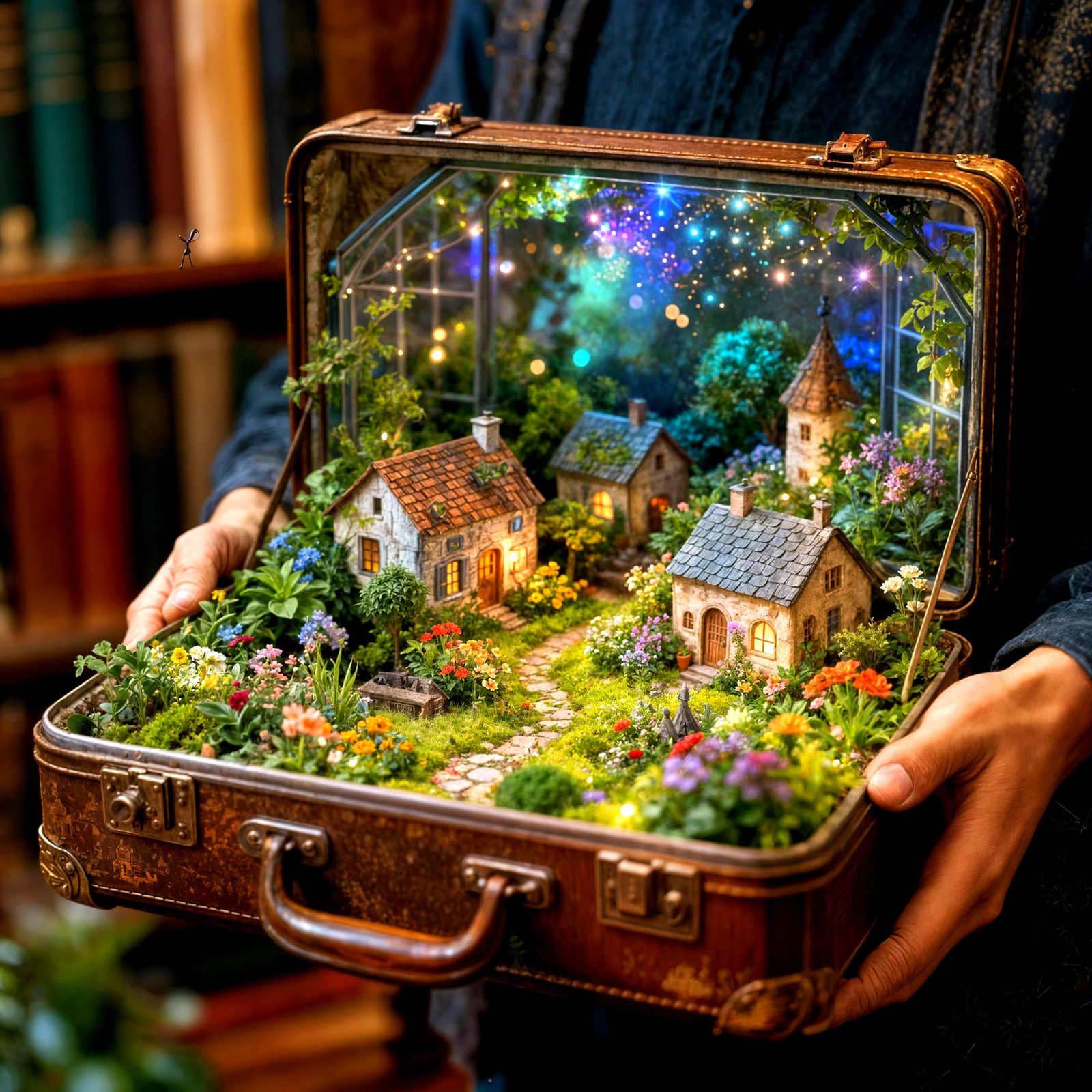 Vintage Case Reveals Cozy Fantasy Village in Bokeh Style