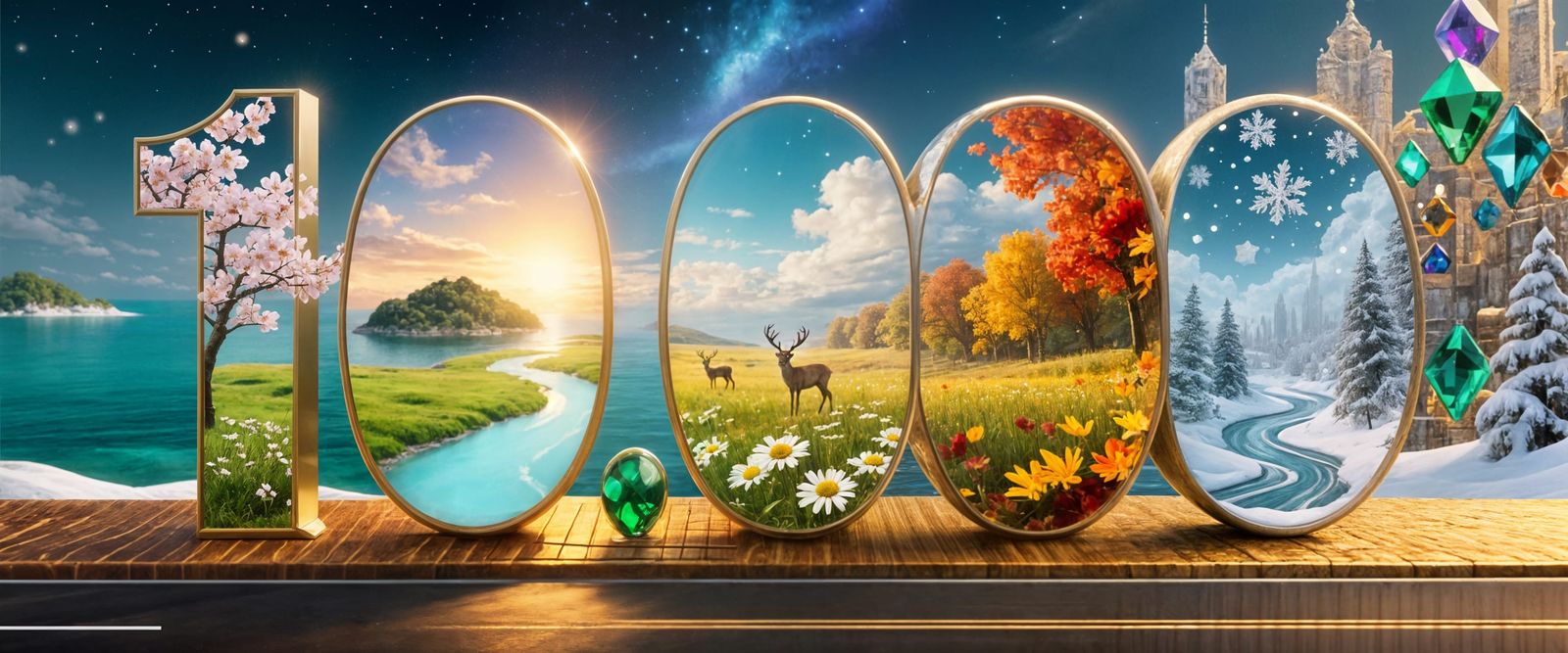 Fantasy Landscapes Collage Inside '10,000' on Golden Road