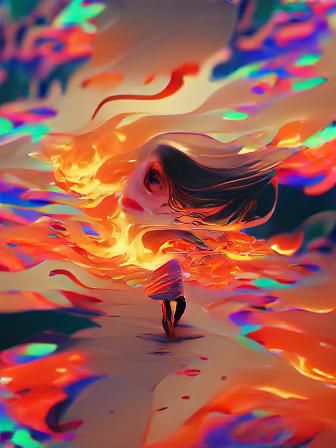 Psychedelic Fire Walk Art