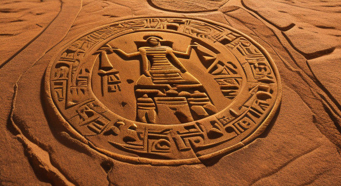 Egyptian Hieroglyphic Text in Luxurious Warm Light