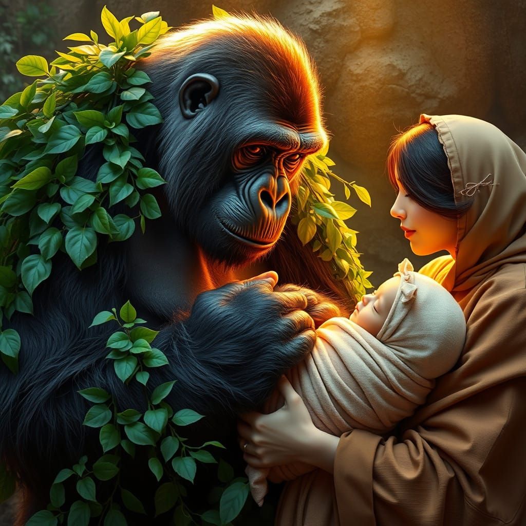 Intimate Moment of Interspecies Love and Trust