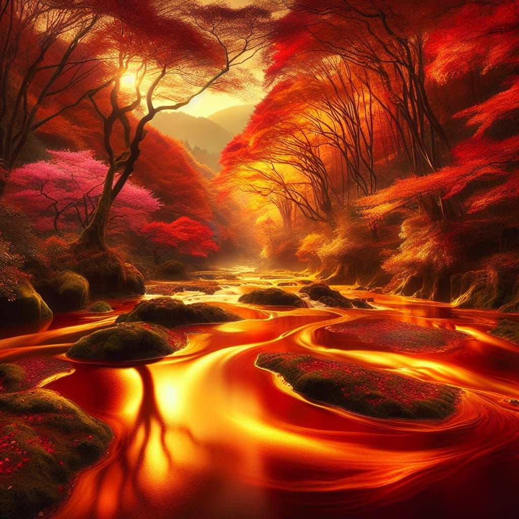 Golden river of the crimson forest