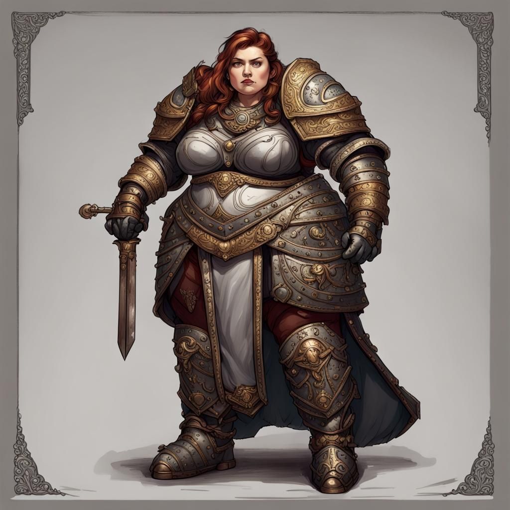 Dwarven Lady in Ornate High Fantasy Armor