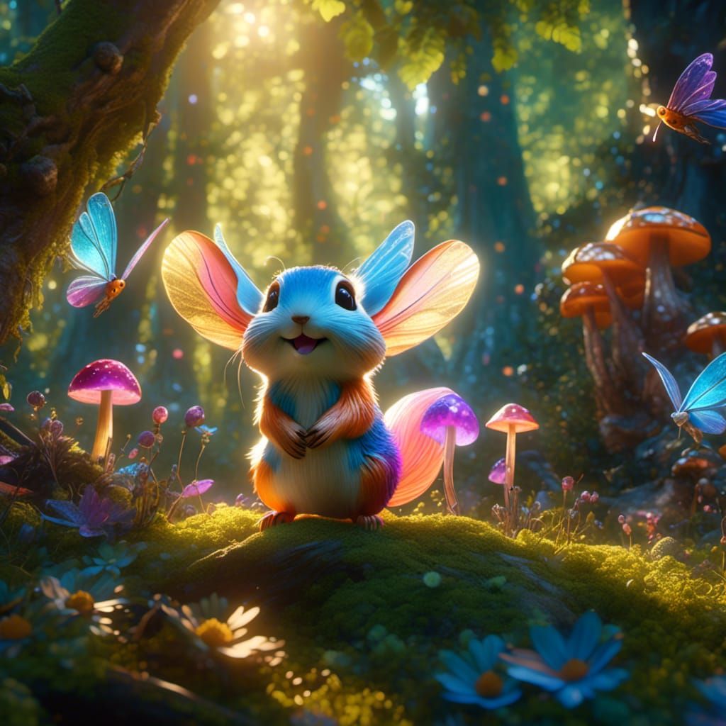 Enchanted Fairy Forest: Hyperrealistic Woodland Scene