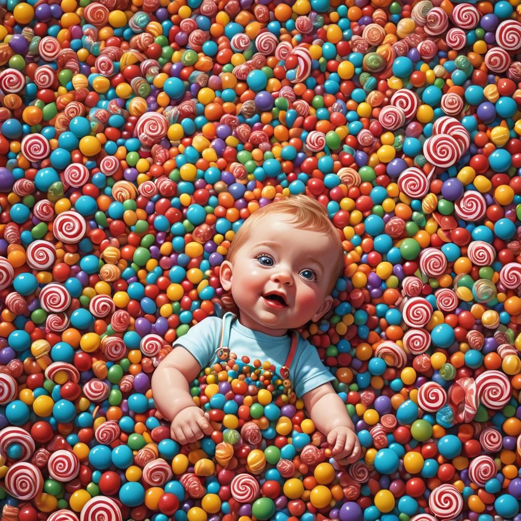 Candy Land Baby Toy in Vibrant Digital Art