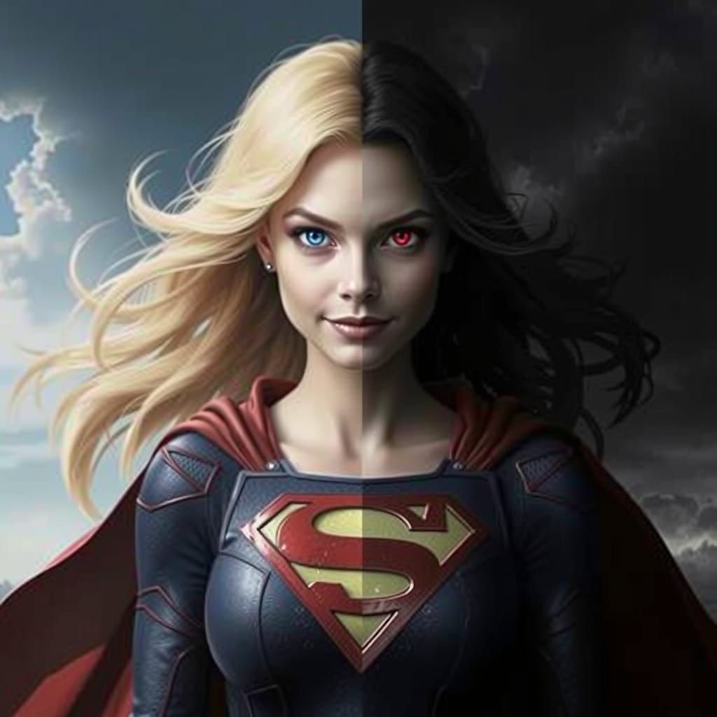 Supergirl Duality: Heroic Smile vs. Evil Anger