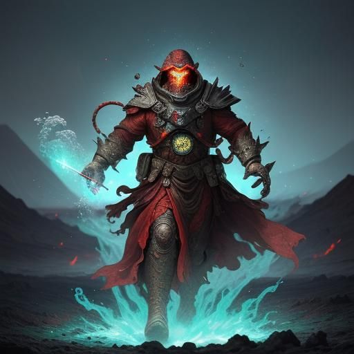 Volcanic Eruption: Ember Magma and Ash Portrait