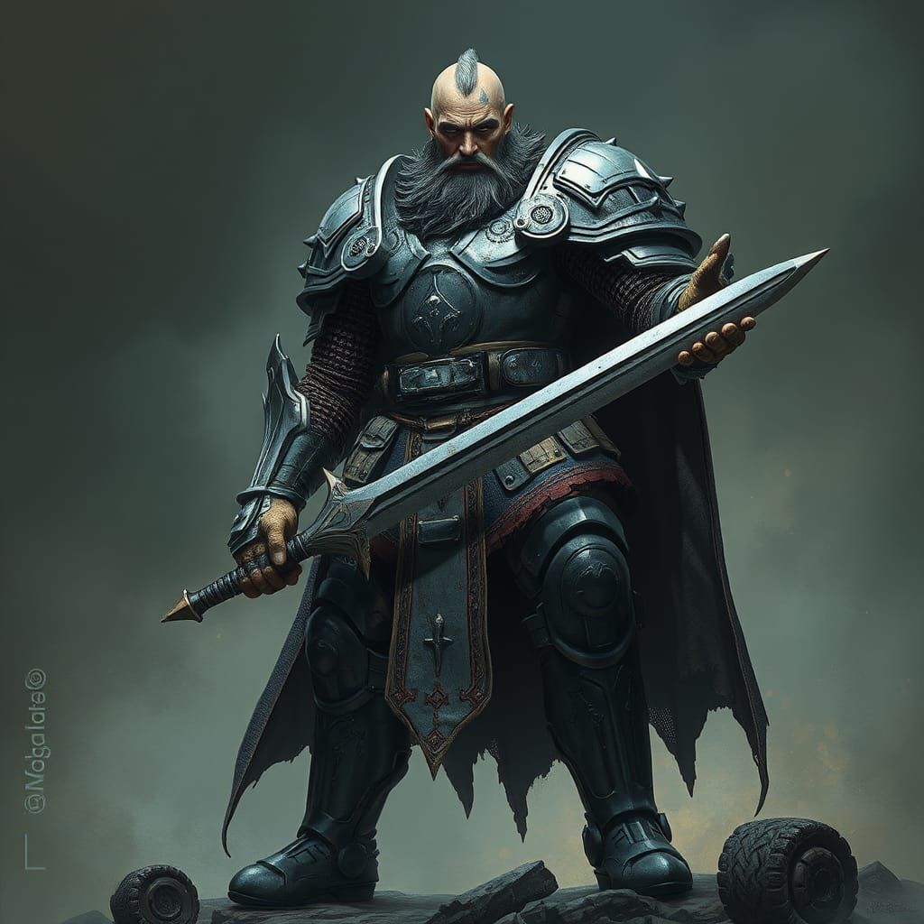 Medieval Sci-Fi Knight Warrior Portrait