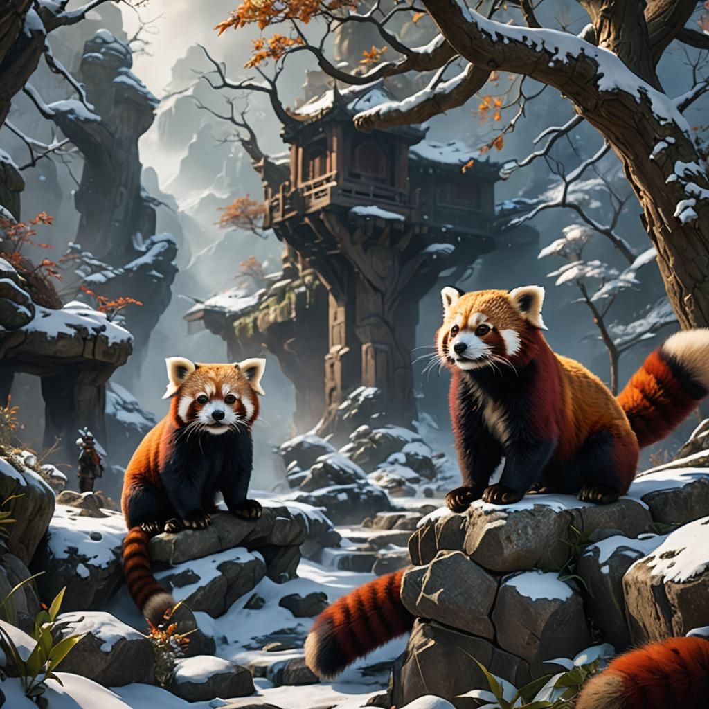 Red Panda and Snow Leopard Hybrid