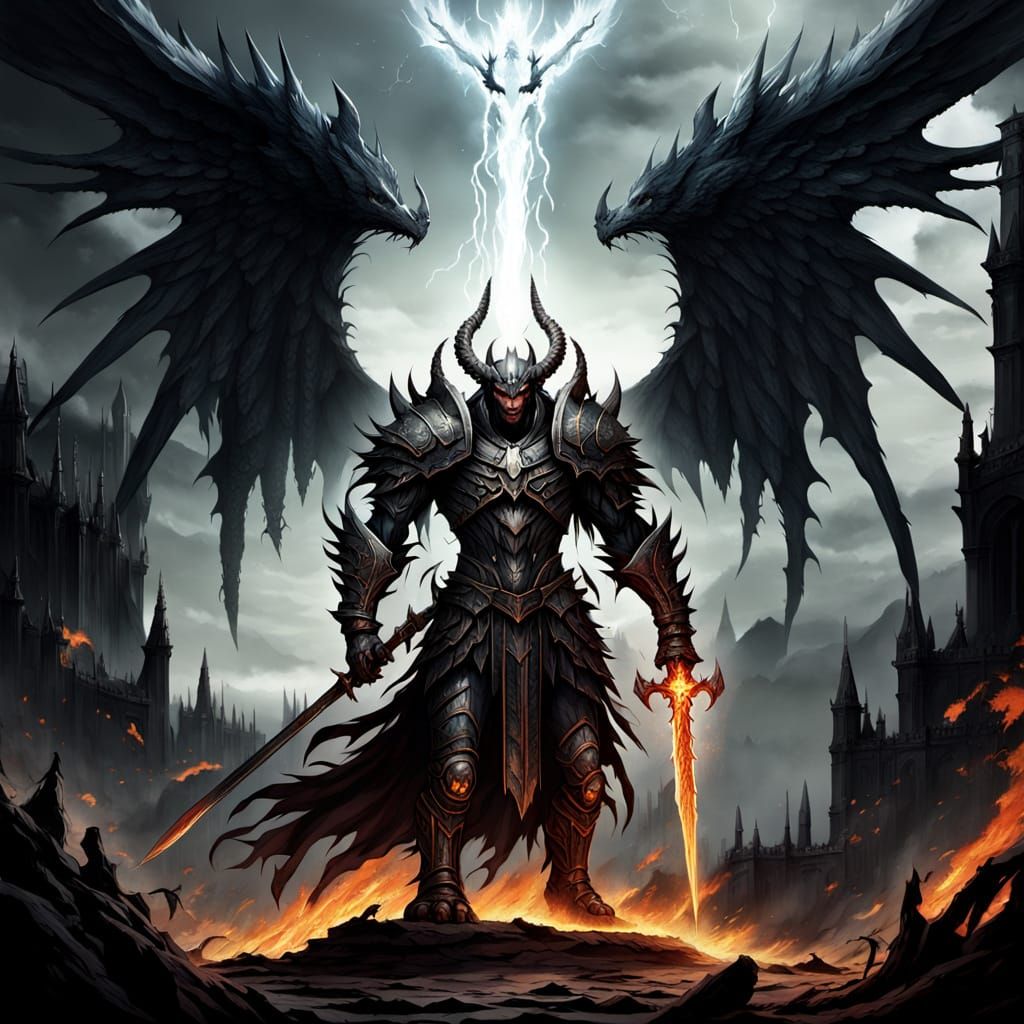 Demon with Angelic Traits in Desolate Void