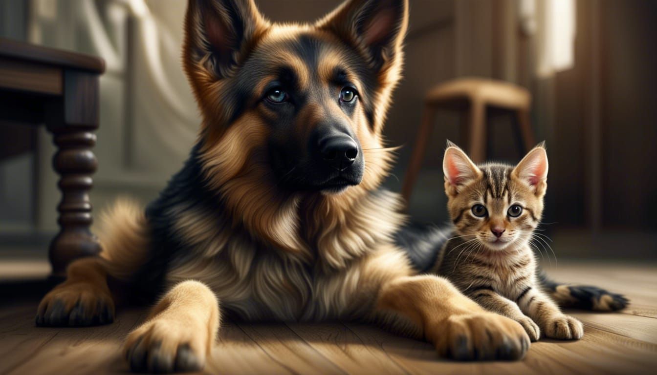 A German Shepherd and Kitten's Unusual Friendship