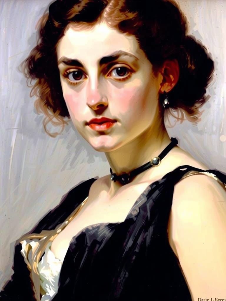 Gibson Girl in the Style of John Singer Sargent