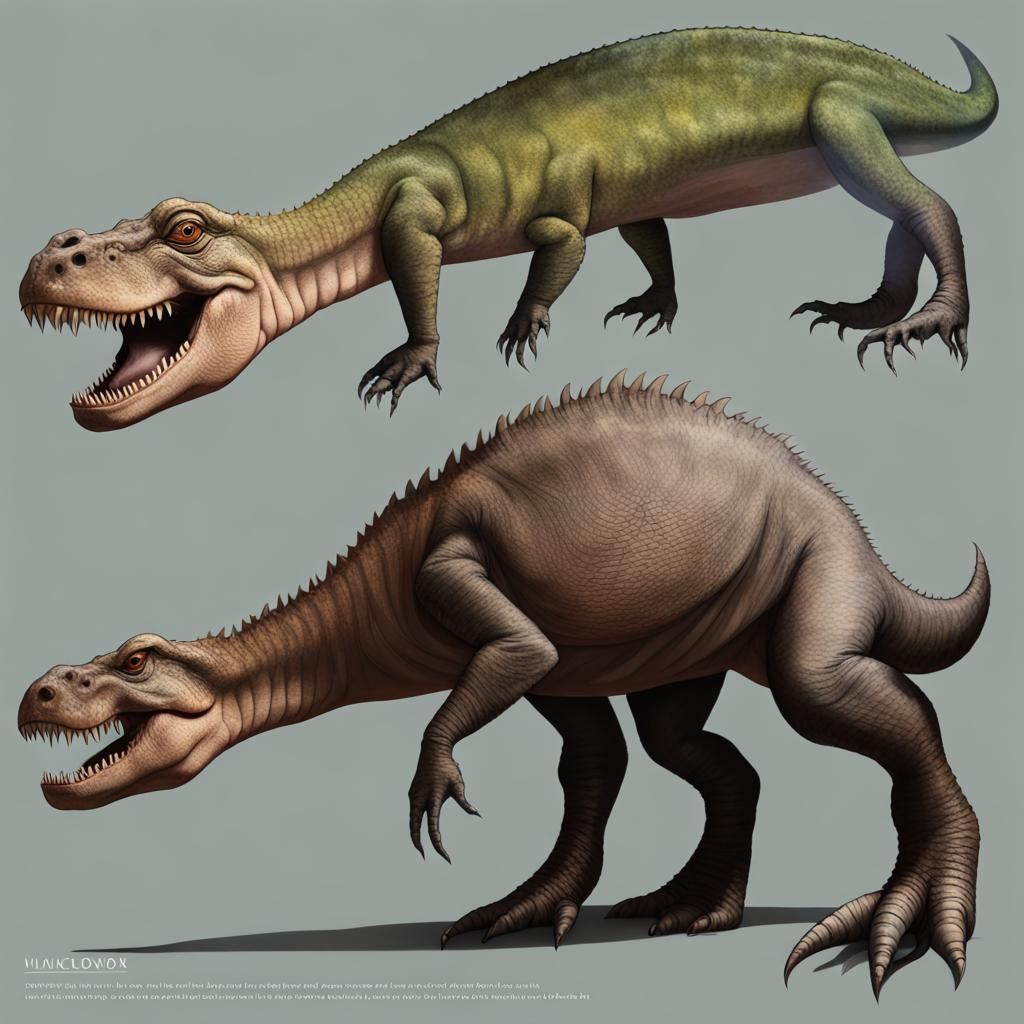 Strange Reptilian Hybrid Creature with Hippo Head