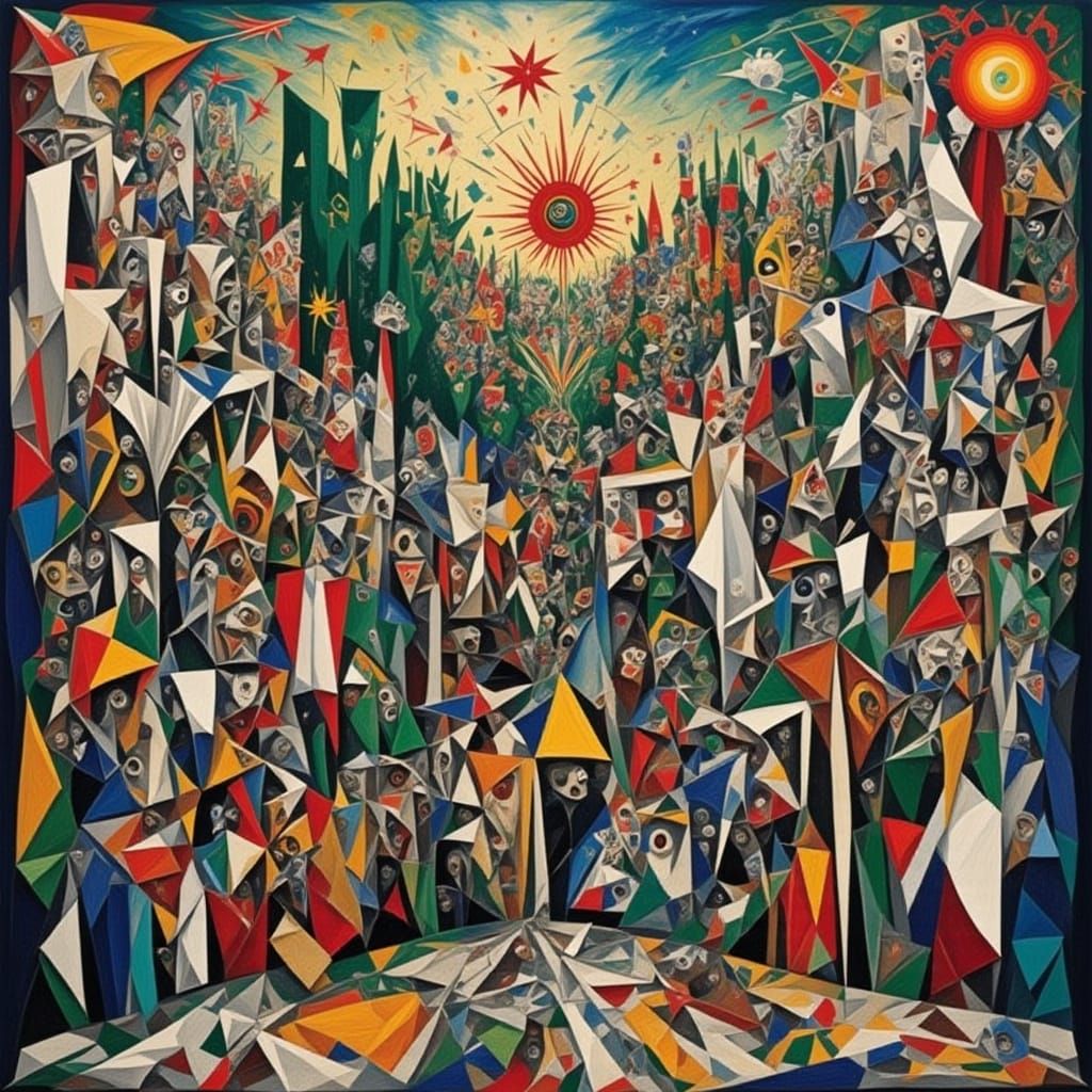 Cubist Bones in Peppermint Snow